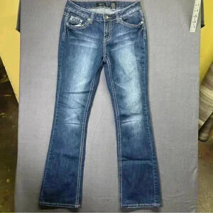 ZD Missy Bootcut Denim Stretch Jeans Womens 6 Blue Cute Comfy Embroidered 1157